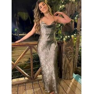 Zara Silver Maxi Dress